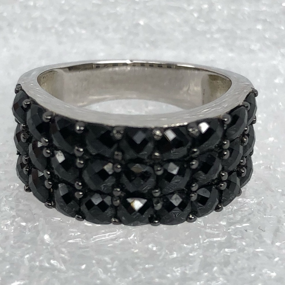 Black Spinel Sterling Silver Ring